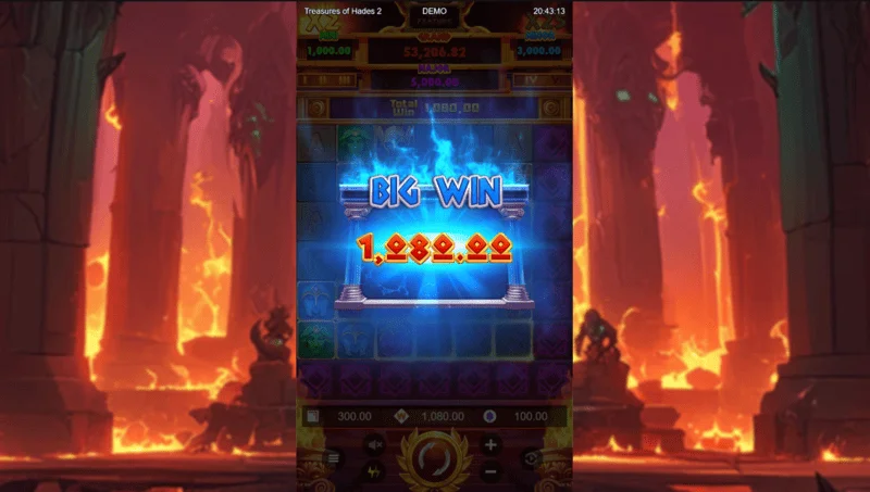 Treasures of Hades 2 – suuri voitto laajennetulla 7x7-ruudukolla Rectangle Gamesin kolikkopelissä