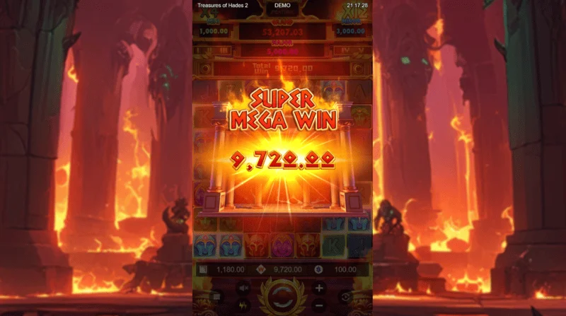 Treasures of Hades 2 – super mega voitto Free Spins -kierroksella kertyvällä kertoimella